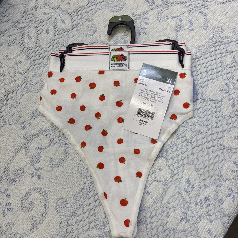 Fruit of the Loom 2-Pair Womens Thong Underwear Panties Cotton Blend XL